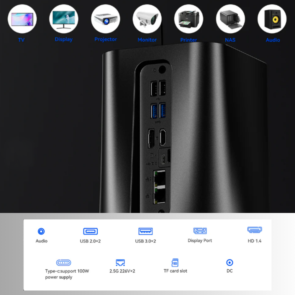 AOOSTAR R1 2 Bay 40T Storage Nas Intel N150 Mini PC