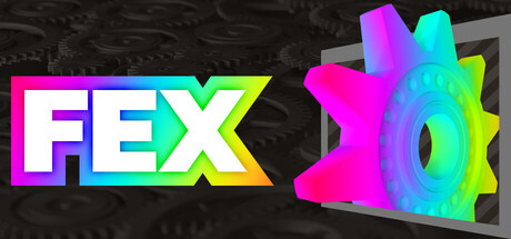 Logo colorato di FEX con ingranaggio 3D, emulatore x86_64 per architettura ARM64